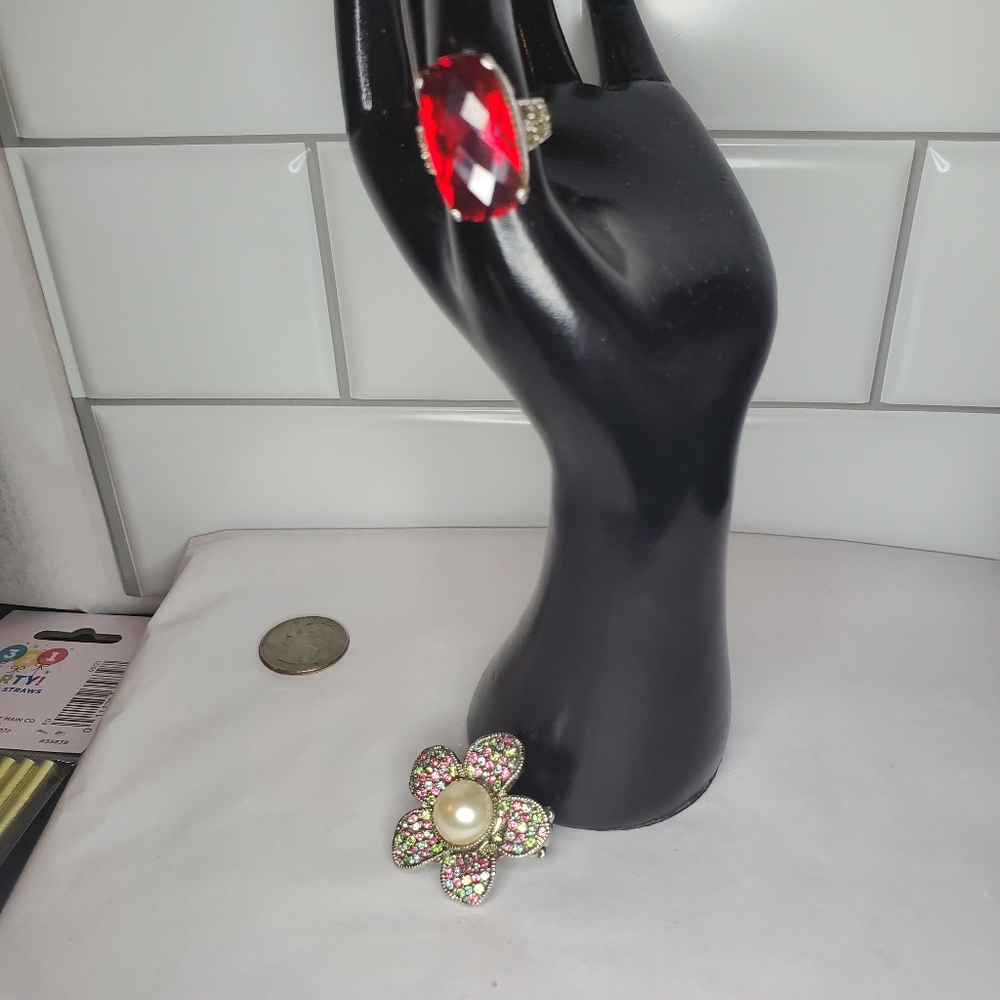 925 sterling silver , size 6 , red ruby